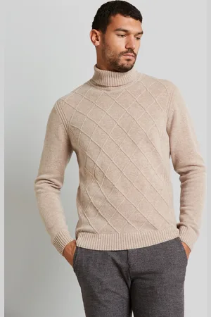 Bugatti Rollkragenpullover, mit 3-D-Rautenmuster