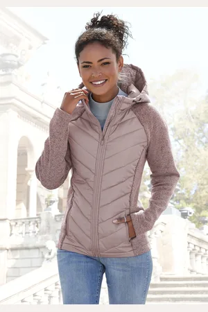 vivance collection Steppjacke, mit Kapuze, mit Strickfleece-Ärmeln