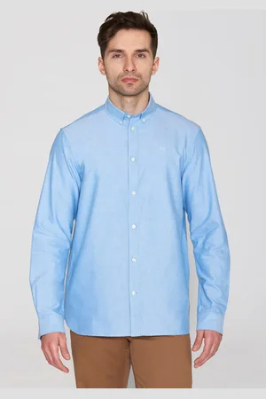 Knowledge Cotton Apparal Langarmhemd »HARALD«, mit Button-Down-Kragen
