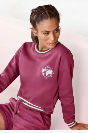 Buffalo Sweatshirt, mit Kontrast-Rippbündchen und Druck, Loungeanzug