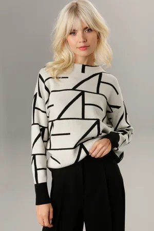 Aniston Strickpullover, mit elegantem Jacquard-Muster