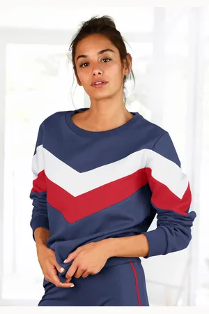 H.I.S Sweatshirt, mit Kontraststreifen an Vorderseite und Ärmeln, Loungeanzug