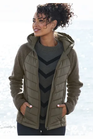 vivance collection Steppjacke, mit Kapuze, mit Strickfleece-Ärmeln