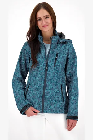 DEPROC-Active Softshelljacke »SHELBY PEAK DC«, leichte Softshelljacke mit All-Over-Print und abnehmbarer Kapuze