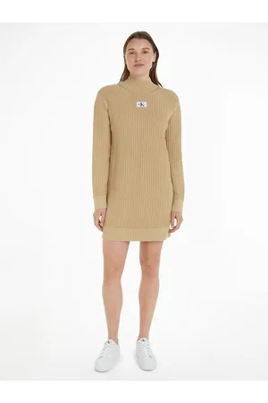 Calvin Klein Strickkleid »WASHED MONOLOGO SWEATER DRESS«