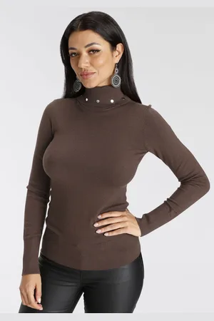 melrose Rollkragenpullover, mit Ziernieten