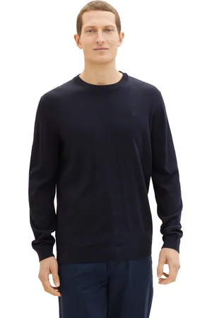TOM TAILOR Rundhalspullover, mit Logostickerei