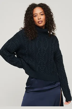 Superdry Strickpullover »VINTAGE HIGH NECK CABLE KNIT«