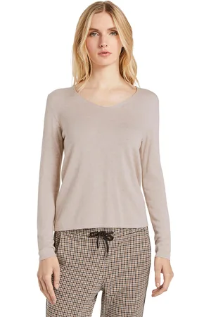 TOM TAILOR V-Ausschnitt-Pullover, aus Feinstrick