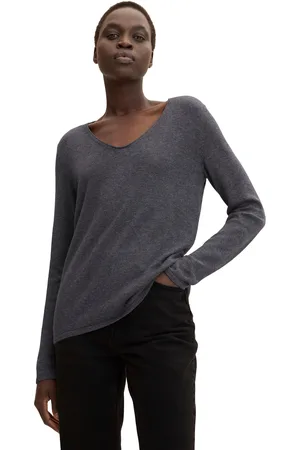 TOM TAILOR V-Ausschnitt-Pullover, aus Feinstrick