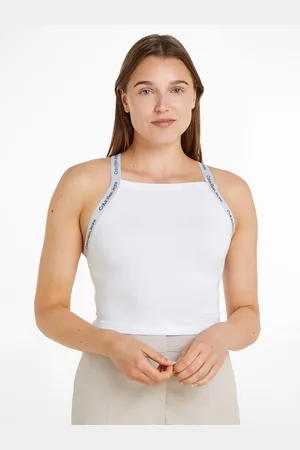 Calvin Klein Spaghettitop »LOGO ELASTIC STRAPPY TOP«, mit Logoschriftzug