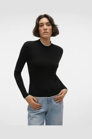 VERO MODA Rundhalspullover »VMFLOUNCY LS HIGHNECK PULLOVER GA«