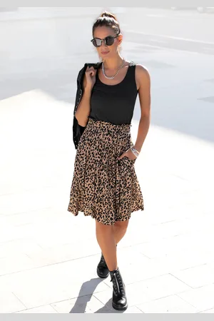 Buffalo Jerseykleid, mit Paperbag-Bund und Animalprint, Leokleid, Sommerkleid
