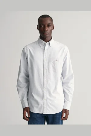 GANT Langarmhemd »Regular Fit Oxford Hemd strukturiert langlebig dicker gestreift«, mit dezenter Logostickerei