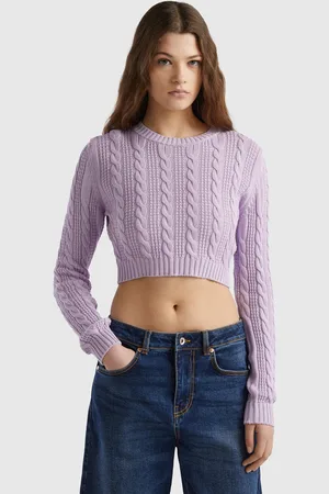 Benetton Rundhalspullover, cropped