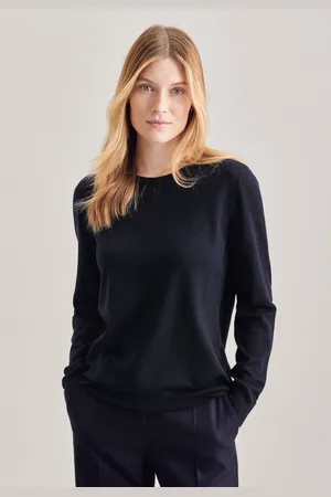 Seidensticker Strickpullover »Schwarze Rose«, Rundhals Uni