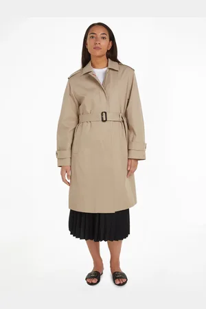Tommy Hilfiger Trenchcoat »COTTON SB BELTED COAT«, mit geknöpften Schulterträgern