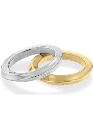 Calvin Klein Fingerring »Schmuck Edelstahl Fingerring Damenring SCULPTURAL«, (Set, 2 tlg.)