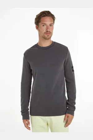 Calvin Klein Langarmshirt »WASHED BADGE WAFFLE LS TEE«, mit Logopatch