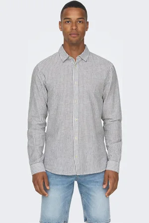 Only & Sons Kurzarmhemd »ONSCAIDEN LS STRIPE LINEN SHIRT 660 NOOS«