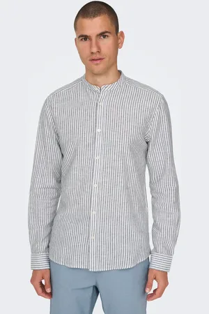 Only & Sons Langarmhemd »ONSCAIDEN LS MAO STRIPE LINEN SHIRT NOOS«