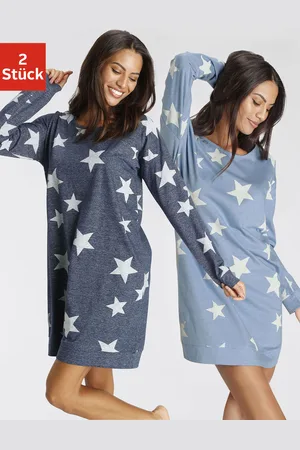 VIVANCE DREAMS Sleepshirt, (2er Pack), mit Sterne-Druck
