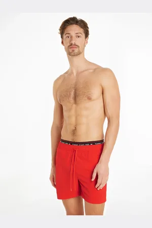 Tommy Hilfiger Badeshorts »DW SF MEDIUM DRAWSTRING«, mit Logostickerein auf dem Bund