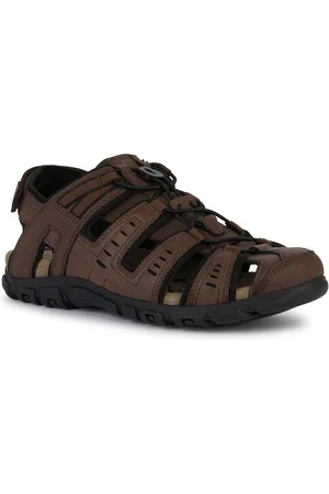 Geox Sandale »UOMO SANDAL STRADA C«, Sommerschuh, Klettschuh, Outdoorsandale, mit Lederfußbett
