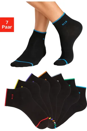 H.I.S Kurzsocken, (Packung, 7 Paar), mit farbigen Bündchen