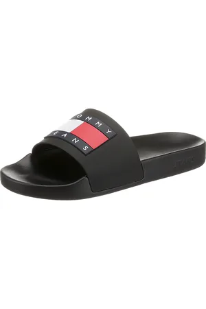 Tommy Hilfiger Pantolette » FLAG POOL SLD ESS«, Sommerschuh, Schlappen mit farbiger Logoflagge