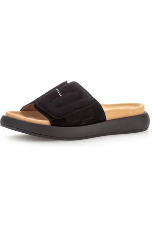Gabor Pantolette, Plateau, Sommerschuh, Schlappen mit großer Zierschnalle