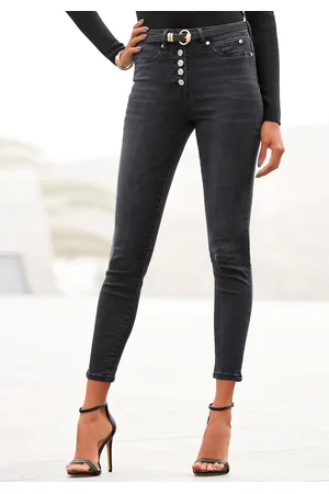 Buffalo High-waist-Jeans, mit modischer Knopfleiste, schmale Skinny-Jeans, Stretch-Qualität