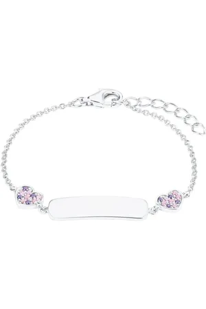 Prinzessin Lillifee Silberarmband »Plakette mit Herzen, 2027208«, mit Zirkonia (synth.)