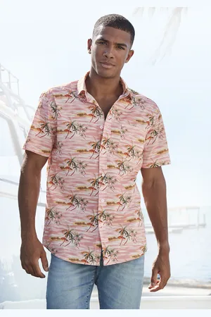 beachtime Hawaiihemd »Regular fit«, Kurzarm, Freizeithemd mit Palmenprint, reine Baumwolle