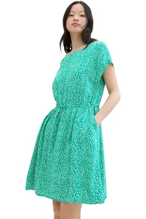 TOM TAILOR Druckkleid, im Midi-Look und mit Eingrifftaschen
