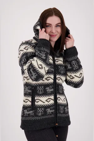 DEPROC-Active Strickfleecejacke »ANNAPURNA«, mit Kapuze und weichem Fleece gefüttert