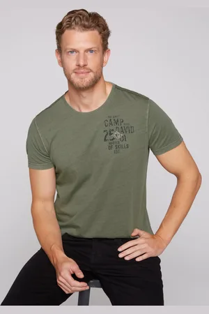 Camp David T-Shirt, mit Logo-Bestickung am Ärmel