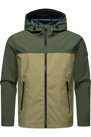 Ragwear Softshelljacke »Softshelljacke Shellwie Block«, mit Kapuze, wasserdichte Herren Übergangsjacke mit großer Kapuze