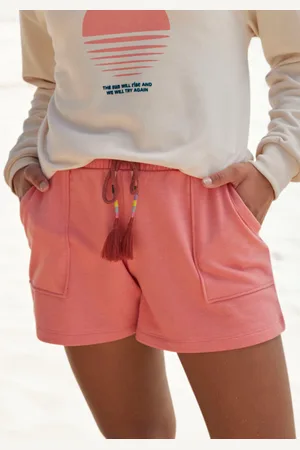 vivance collection Sweatshorts, Kurze Hose mit aufgesetzten Taschen und Kontrastkordel, Loungewear