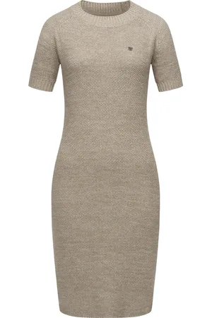 Ragwear Strickkleid »Strickkleid Kolya«, kurzärmliges Damen Midikleid in Strickoptik