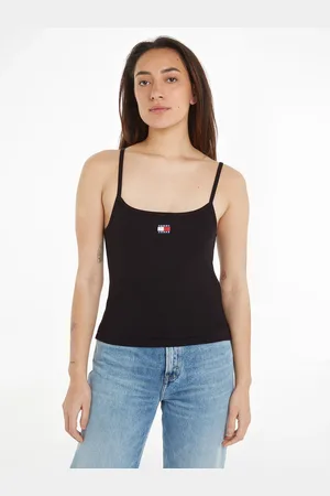 Tommy Hilfiger Spaghettitop »TJW BADGE RIB STRAP TOP«, in modischer Rippoptik