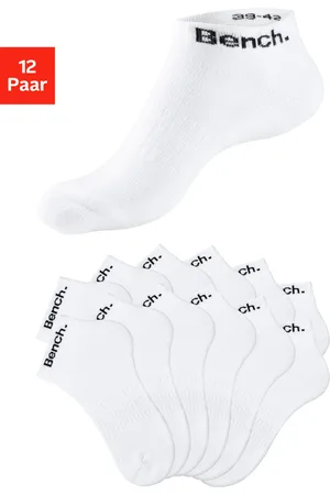 Bench Sportsocken, (Packung, 12 Paar), Tennis Kurzsocken mit Halbfußfrottee