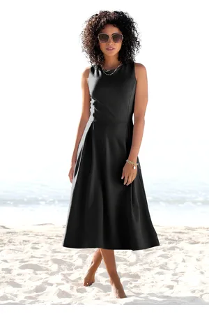 beachtime Midikleid, elegantes Jerseykleid, Basic, A-Linien-Kleid