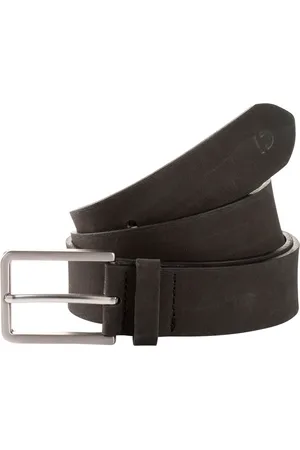 TOM TAILOR Ledergürtel »TTDCHARLIE«, 3.5 cm breiter Herrengürtel, Denim Look, Veloursleder