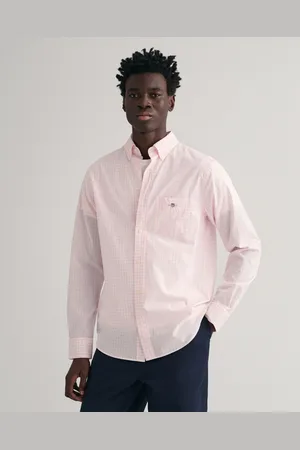 GANT Langarmhemd »REG POPLIN GINGHAM SHIRT«, mit Logostickerei auf der Brust
