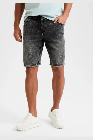 Buffalo Jeansshorts, knielang, elastische Schlupf-Bermuda, kurze Hose in moonwashed