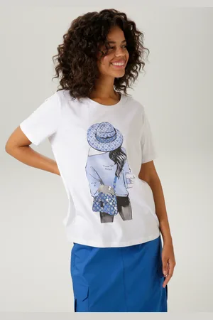 Aniston T-Shirt, mit silberfarbenem Folienprint verzierter Frontdruck