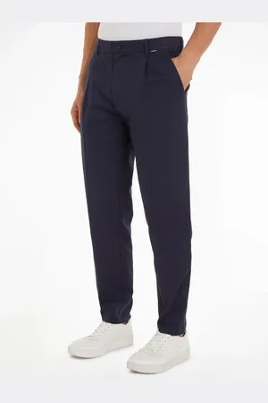 Calvin Klein Bügelfaltenhose »MODERN TWILL TAPERED PLEAT PANTS«, mit Logoprägung