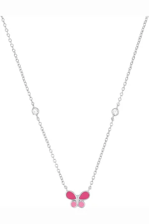 Prinzessin Lillifee Kette mit Anhänger »Schmetterling, 2037948«, mit Emaille - mit Zirkonia (synth.)