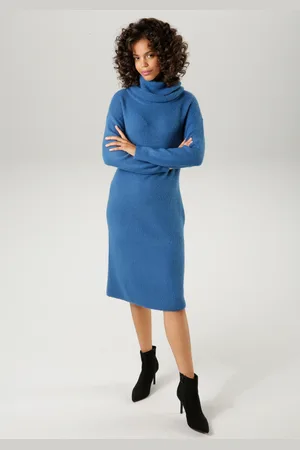 Aniston Strickkleid, mit halsfernem Rollkragen